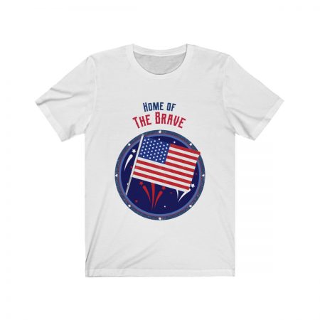 Home Of the Brave 4th of july Tshirt - With American Flag