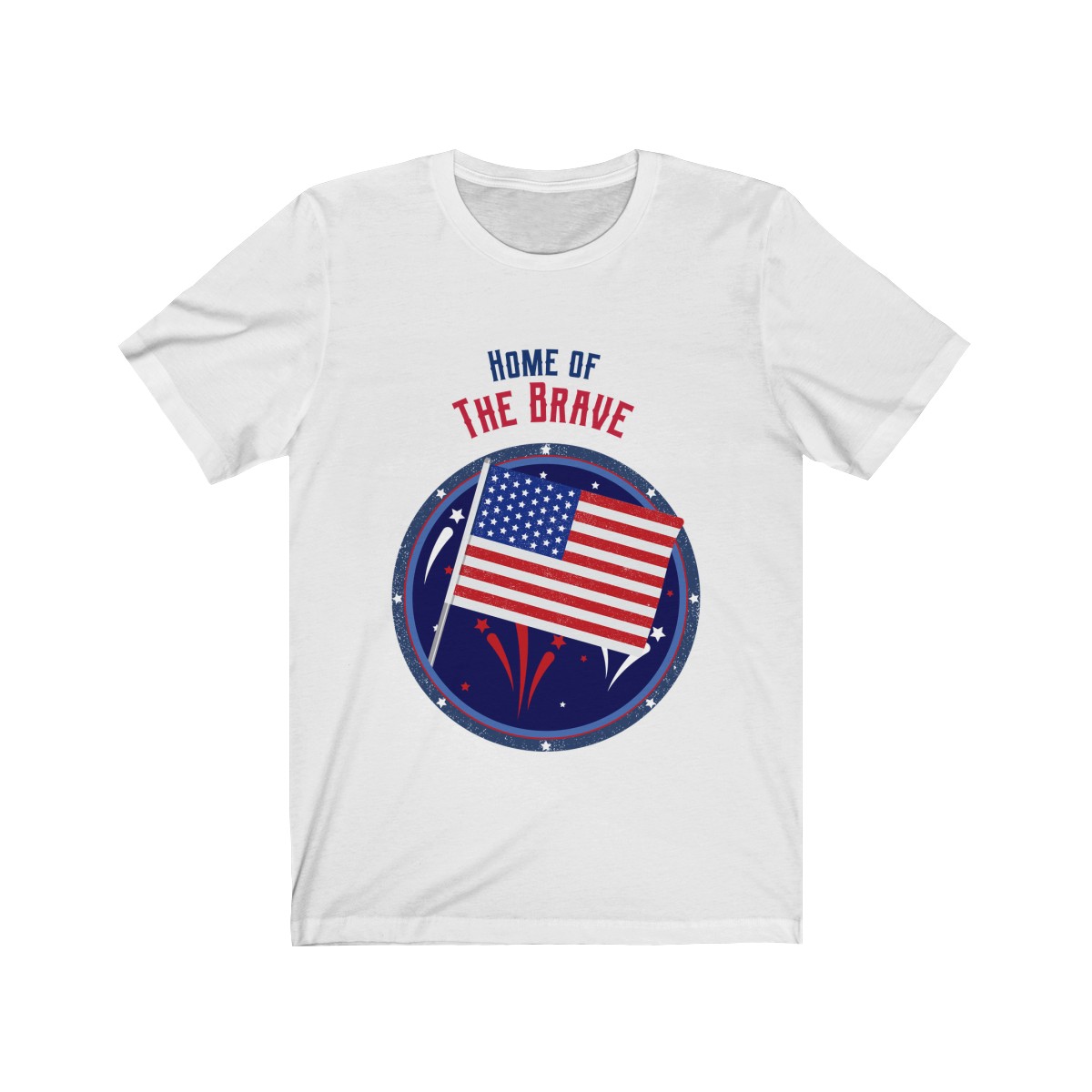 Home Of the Brave 4th of july Tshirt - With American Flag