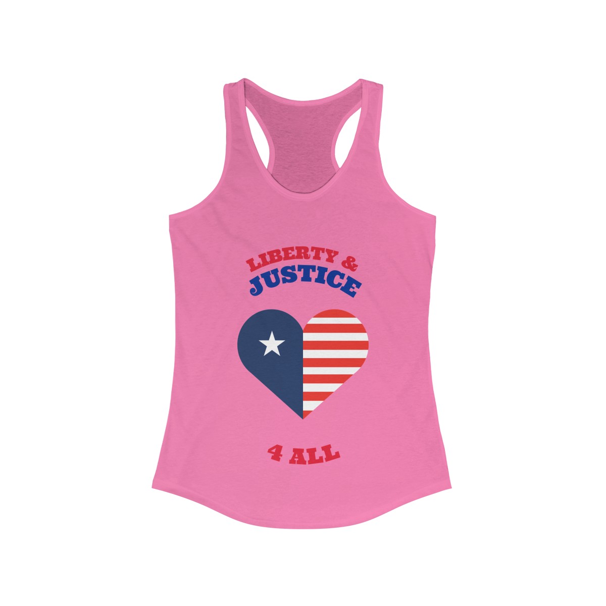 Liberty & Justice For All - Heart American Flag - Racerback Tank Top - Image 7