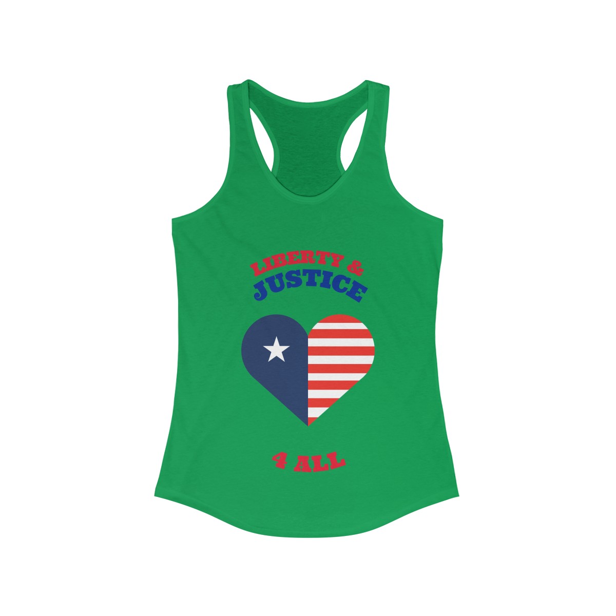 Liberty & Justice For All - Heart American Flag - Racerback Tank Top - Image 5