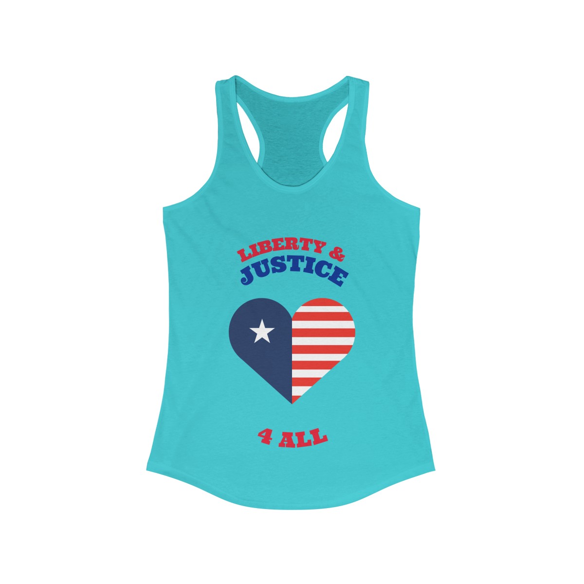 Liberty & Justice For All - Heart American Flag - Racerback Tank Top - Image 6