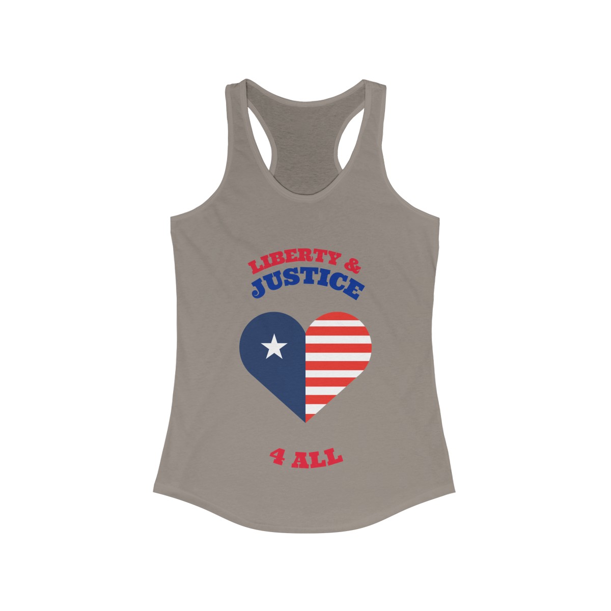 Liberty & Justice For All - Heart American Flag - Racerback Tank Top - Image 4