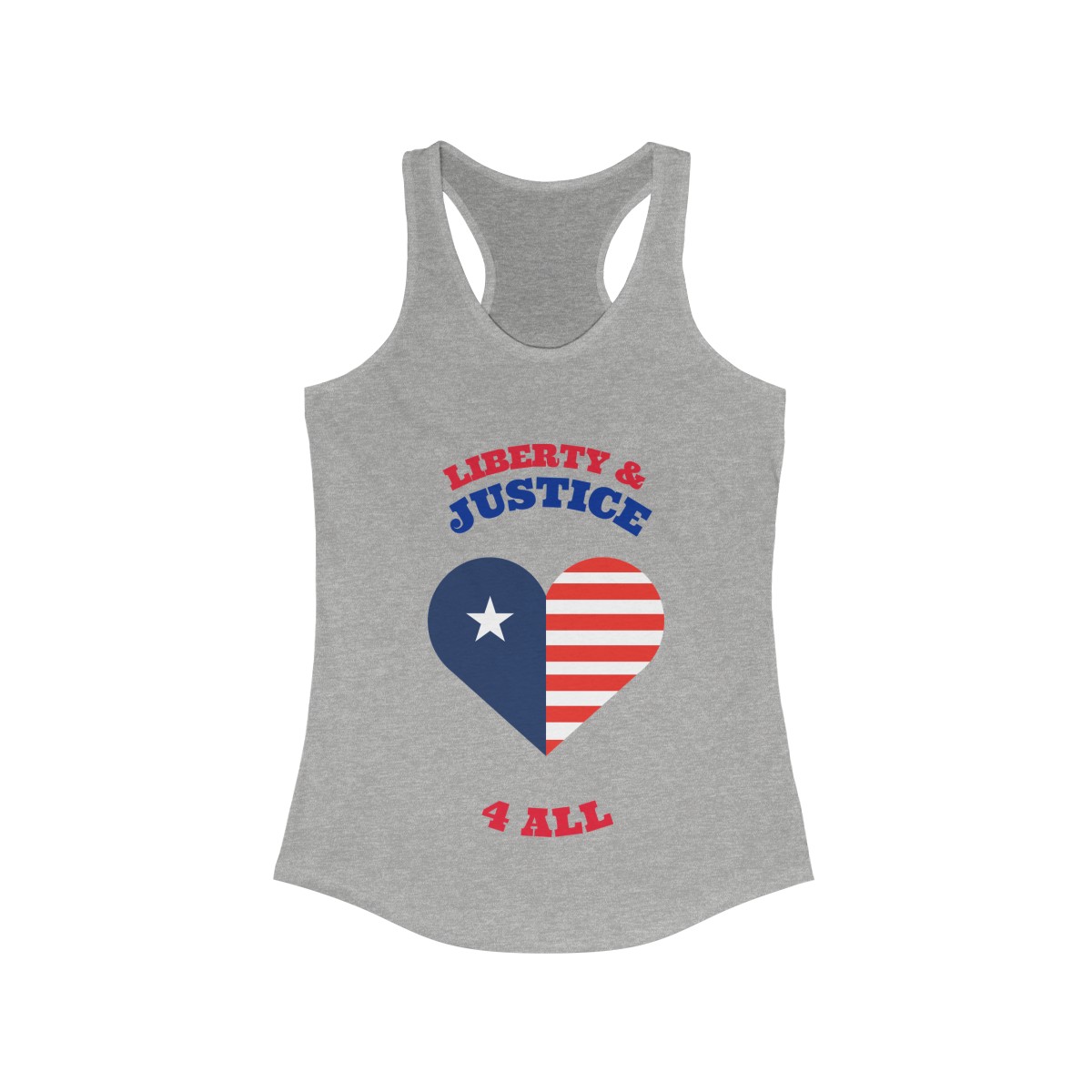 Liberty & Justice For All - Heart American Flag - Racerback Tank Top - Image 3